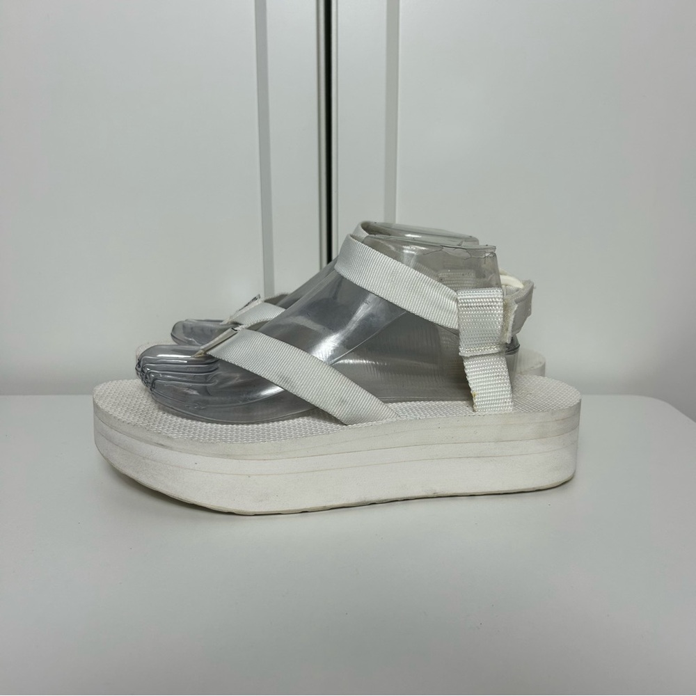 Teva Flatform Universal Platform White Sandals Sl… - image 4